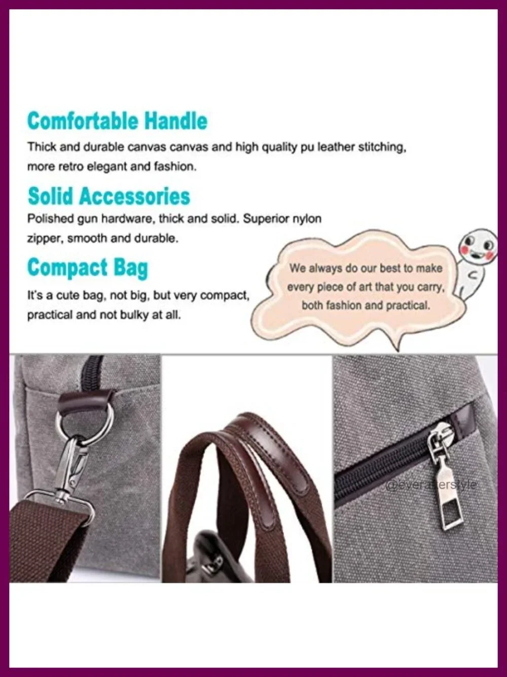 Hobo Canvas Crossbody Bag Women's 3-Compartment Purse Shoulder